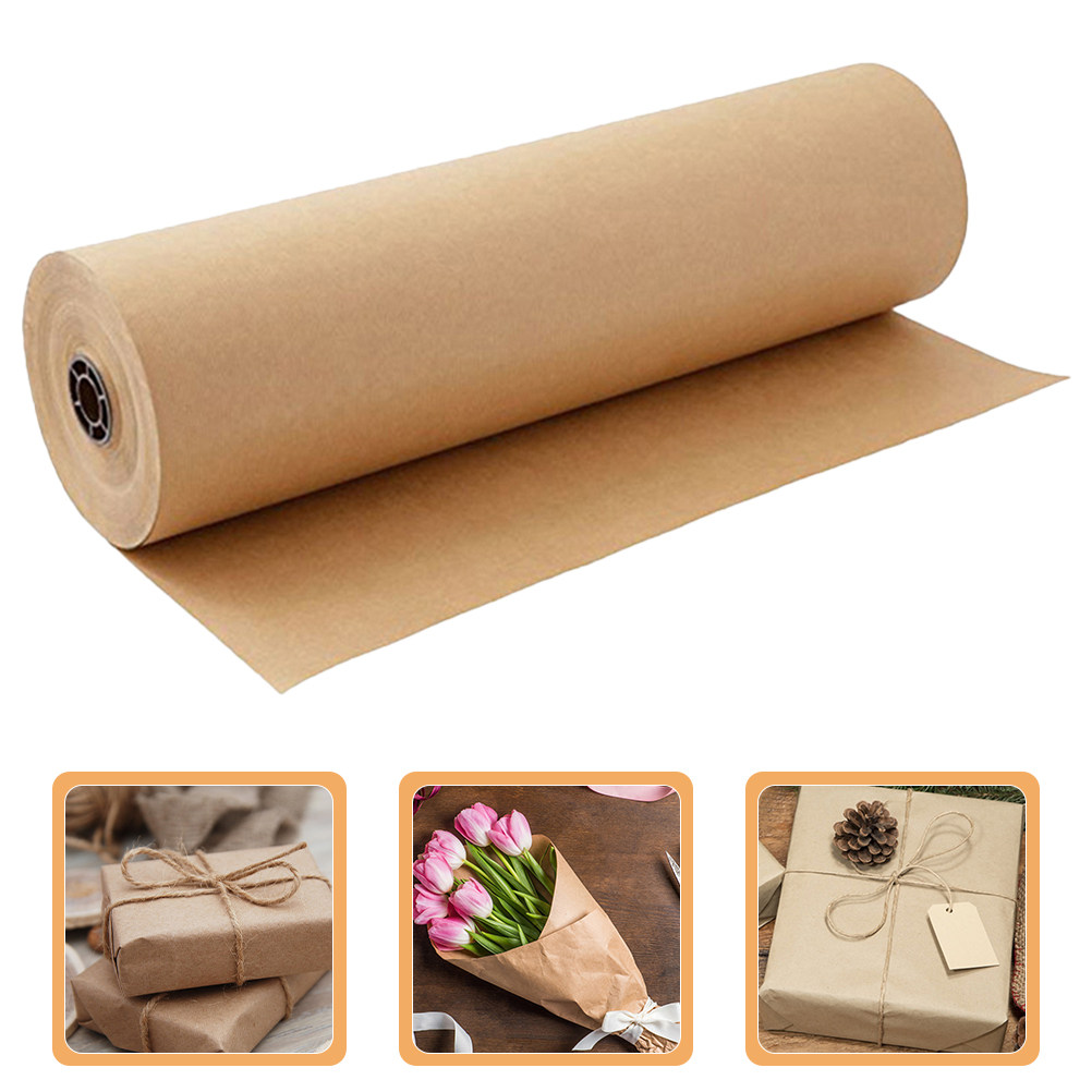 Flower Wrap Kraft - 2ロールクラフトペーパーロール 多目的包装紙 ギフト包装 花のラッピング 誕生日 フェスティバル