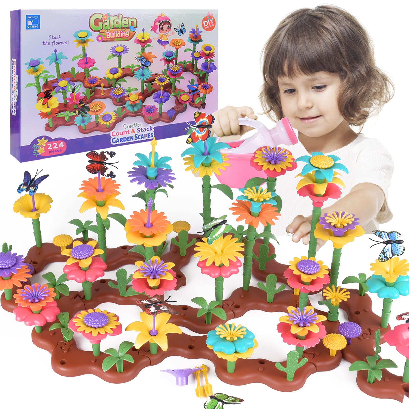 Florist Supp - STEM 教育用フラワーガーデン組み立ておもちゃで想像力を育みましょう - 3～7歳の男の子と女の子へのギフトに最適です。