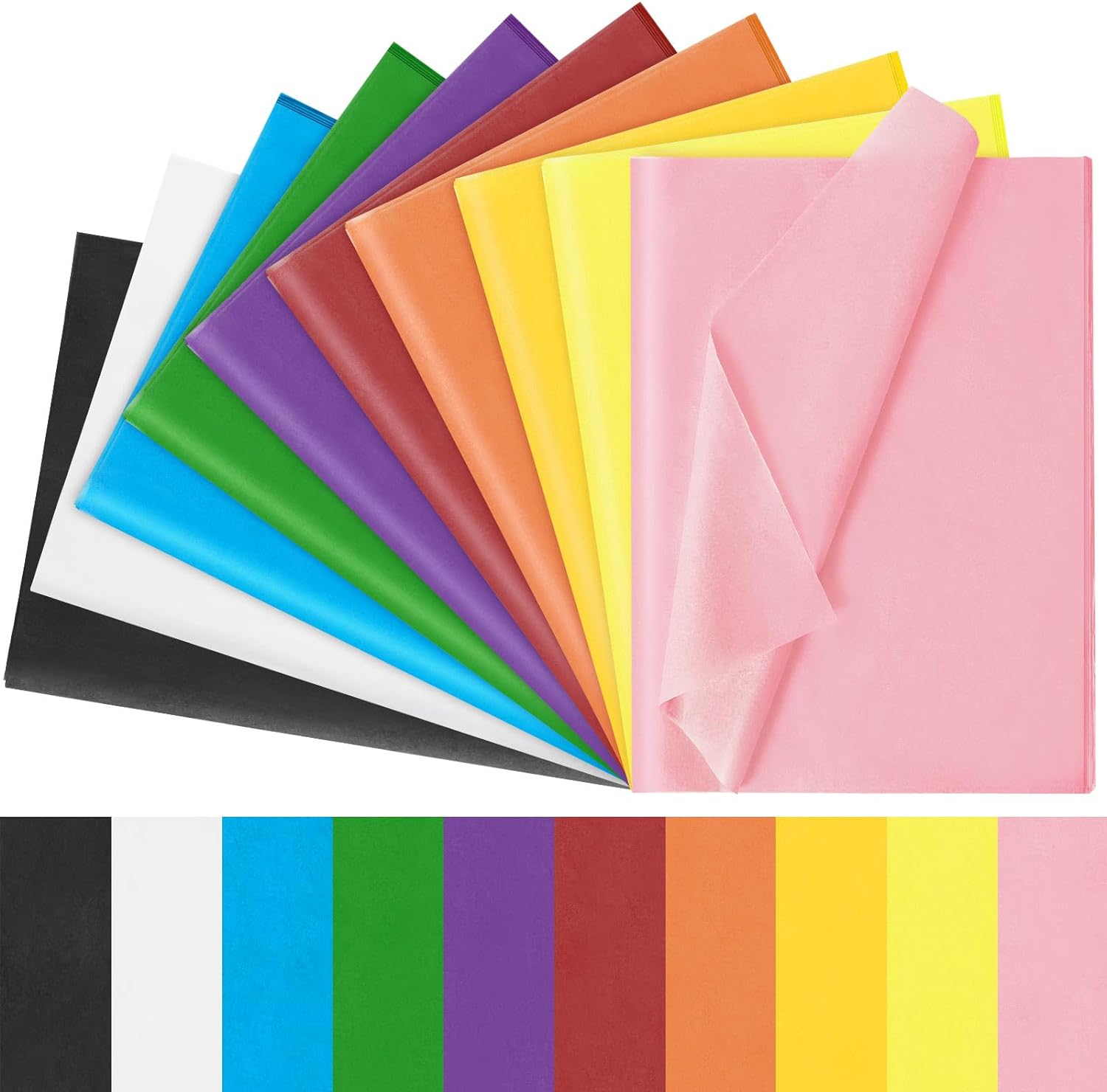 Flower Wrap Kraft - 10 個 50*66 センチメートルカラーティッシュペーパーフラワーブーケラッピングシート花屋結婚式誕生日パーティーギフト包装装飾 DIY 工芸品