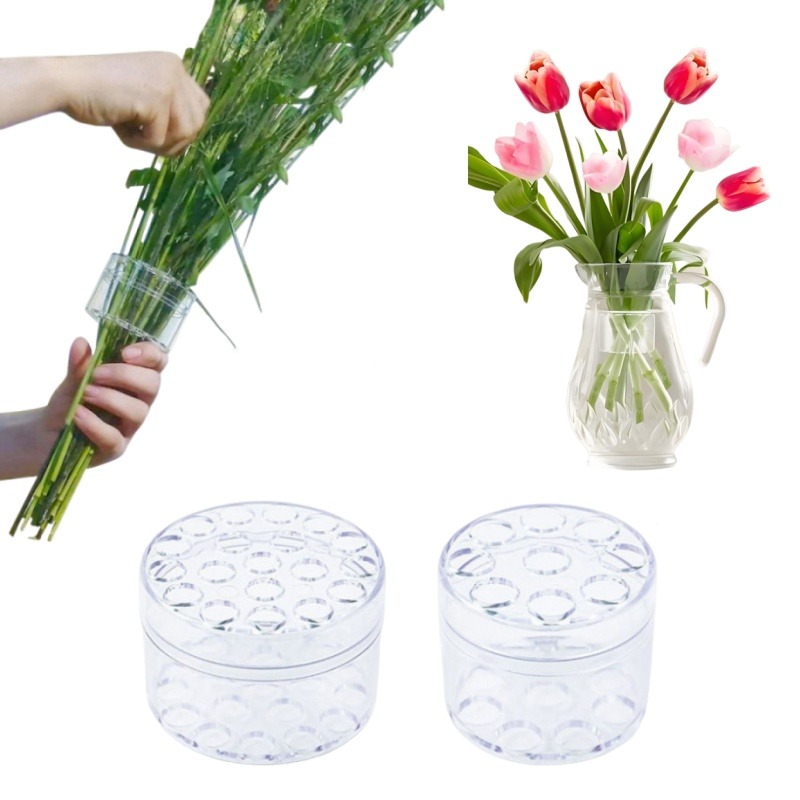 Florist Supp - スパイラルステムホルダー 丈夫なクリアフラワーアレンジメントホルダー DIY フラワーアートアクセサリーテーブルセンターピース パーティー結婚式用