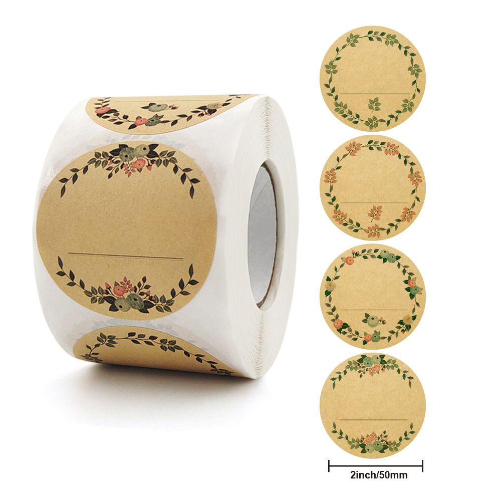 ありがとうラベルステッカー、クラフト紙、花、ギフトカードパッ - Flower Wrap Kraft のレビューと価格