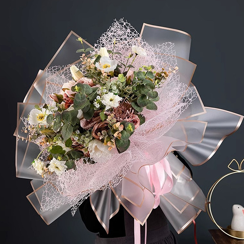 ゴールドエッジフラワーラッピングペーパー20枚パック – 誕 - Flower Wrap Kraft のレビューと価格