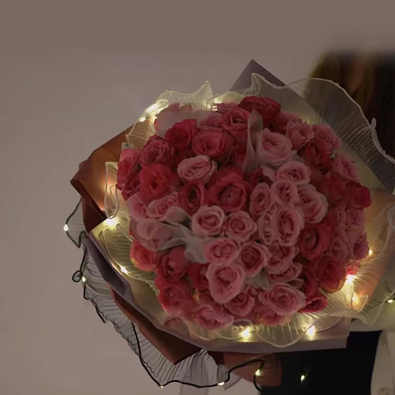 1 個 LED フラワー包装紙ライトレースメッシュ波糸花屋花 - Flower Wrap Kraft のレビューと価格