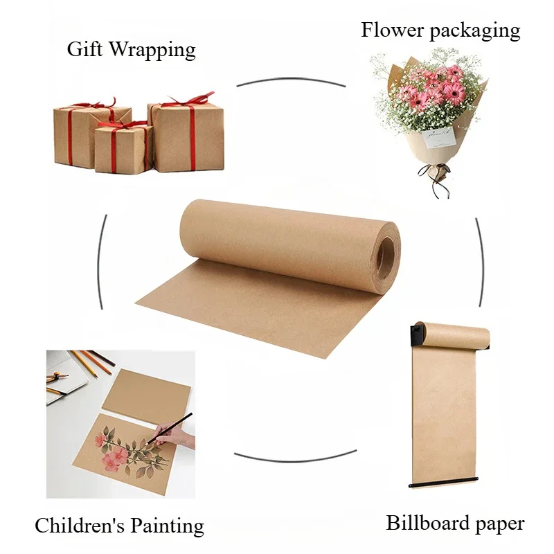 YITAPE 30cm*5M ブラウンクラフトペーパーロール - Flower Wrap Kraft のレビューと価格