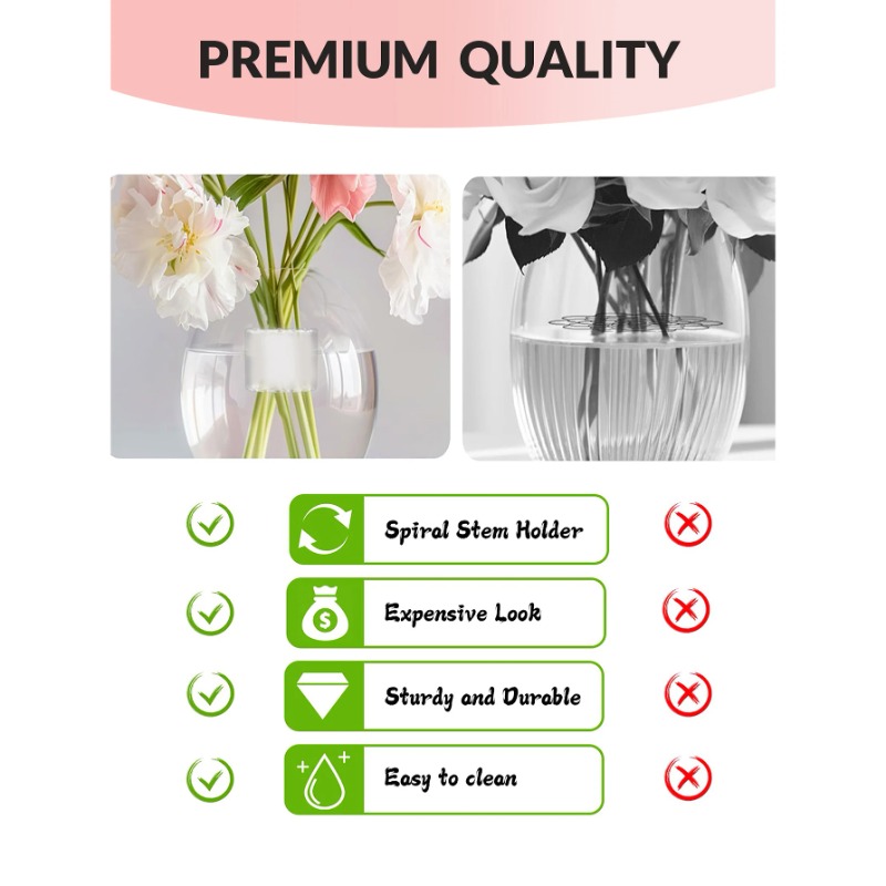 スパイラルステムホルダー 丈夫なクリアフラワーアレンジメント - Florist Supp のレビューと価格